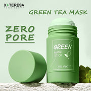 Green Tea Mask Solid Face Mask Stick Oil Control Moisturizing Cleaning Mask Acne Treatment Blackhead Remove Pores Purifying