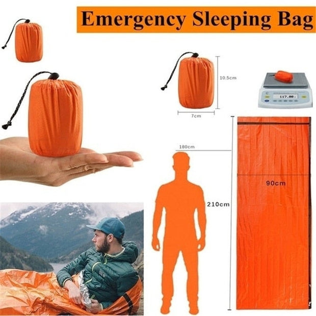 Outdoor life bivy emergency sleeping bag thermal insulation waterproof polyester film emergency camping life-saving equipment